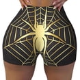 thumbnail image 2 of Goofa Gold Spider On The Web Printed Workout Shorts Women Seamless Scrunch Butt Lifting High Waisted Gym Booty Shorts Elastic Workout Shorts-Small, 2 of 8
