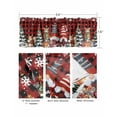 thumbnail image 5 of Christmas Gnomes Kitchen Curtain Valances for Windows Farmhouse Short Curtains, Winter Cat Pine Trees Red Black Plaid Rod Pocket Valance Curtain for Bedroom Cafe Living Room 54"x18", 5 of 8