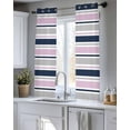 thumbnail image 5 of Pink Grey Striped Sheer Curtains 54 Inch Length 2 Panels Set for Living Room/Bedroom, Farmhouse Stripes Modern Abstract Art Kitchen Curtains Grommet Semi-Sheer Curtains Window Treatments 42"x54"x2, 5 of 7