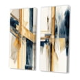 thumbnail image 3 of Designart "Contemporary Blue and Gold Abstraction III" Abstract Transitional Wall Art Set Of 2 - Blue Abstract Canvas Set For Living Room Decor, 3 of 7