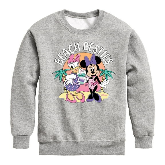 Mickey & Friends - Beach Besties - Toddler And Youth Crewneck Fleece Sweatshirt