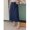 Dark Wash, variant on Dark Wash Straight Midi Denim Skirt With Side Slit Pocket Casual