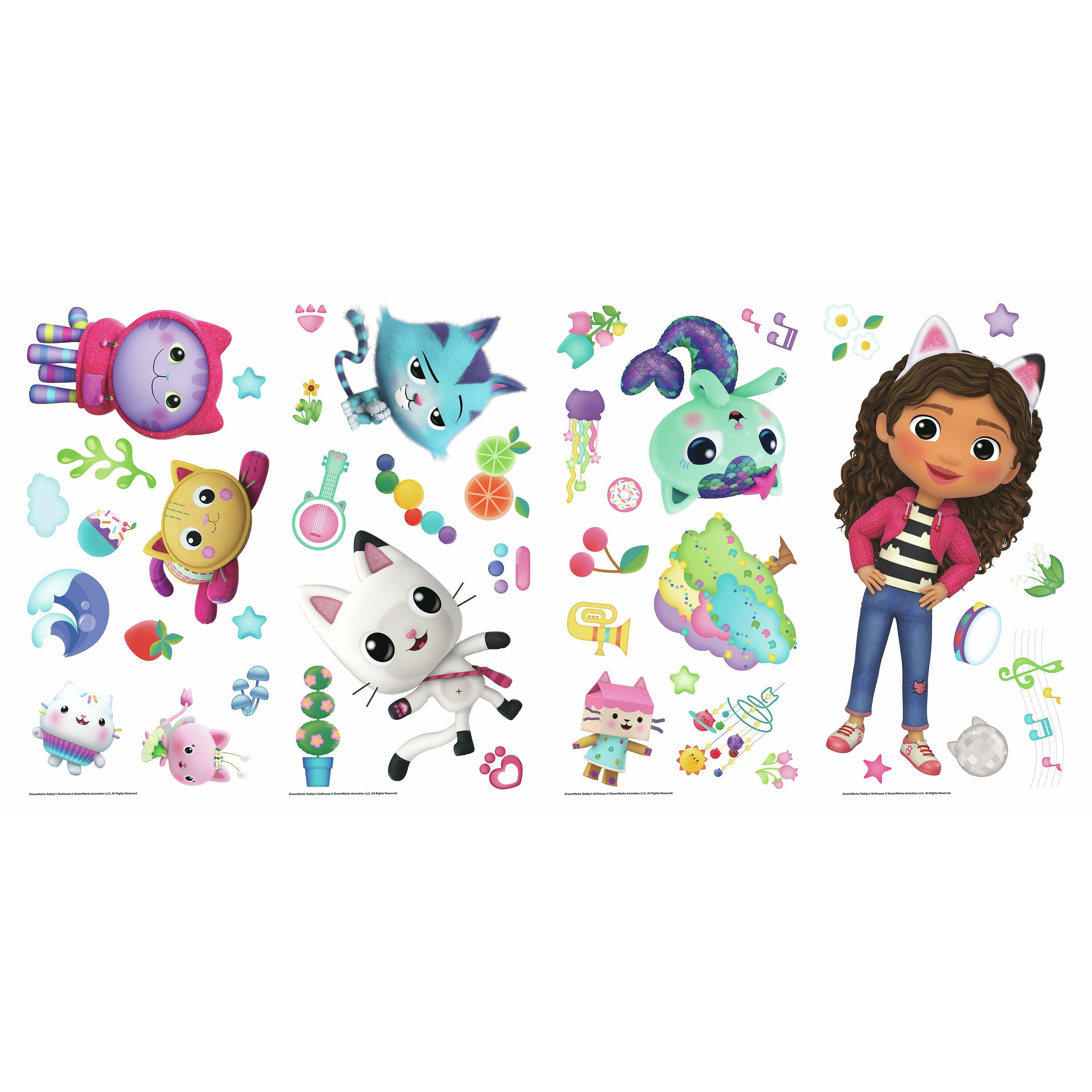 Gabby Dollhouse Stickers Cat Kitty Disney Preschool Cartoon Decal Pack Lot  50pc