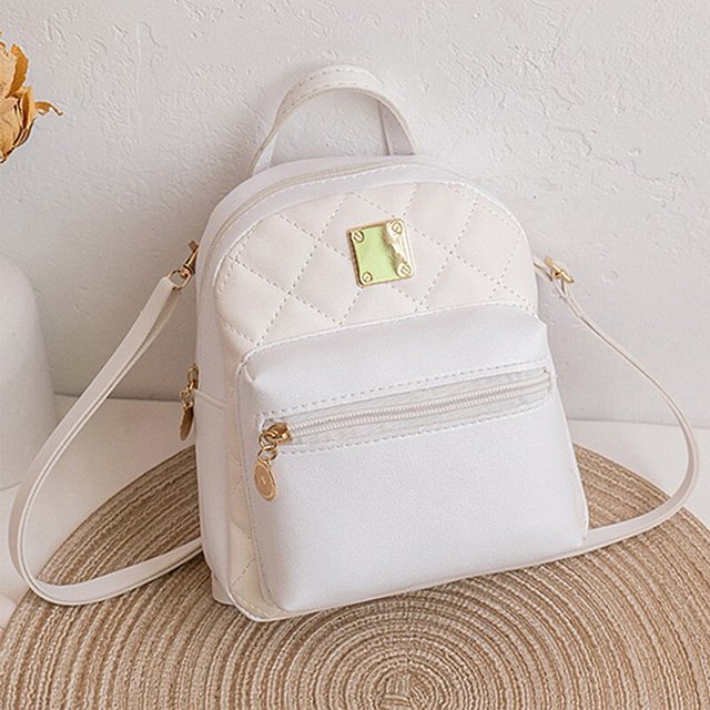 Mini mochila de piel sintética para mujer, bolso escolar pequeño, blanco, informal, a la moda, 2022 Fivean unisex