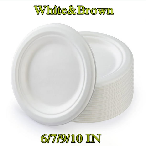 Compostable Disposable Paper Plates 10 inch Super Strong Paper Plates