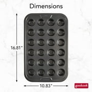 GoodCook PRO Nonstick Steel Mini Muffin Pan , 24 Cup, Gray