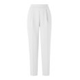 thumbnail image 4 of Xijirk Solid High Waist Pleated Cropped Tapered Dress Pants with Side Pockets for Women office Casual Daily Wear Size:S, 4 of 6