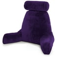 thumbnail image 6 of XXL Husband Pillow Purple Backrest with Arms - Reading Pillow with Shredded Memory Foam, Ultra-Comfy Removable Microplush Cover & Detachable Neck Roll - Unmatched Support Sit Up Pillow for Bed, 6 of 9