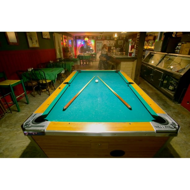 Pool Table Lit By Electric Lights In A, How To Make A Pool Table Light