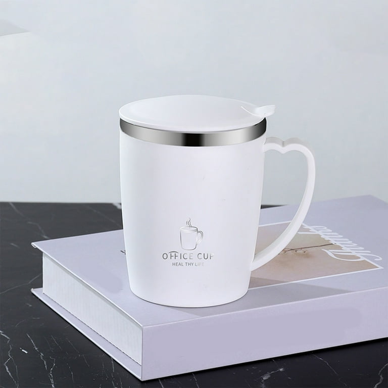 10oz Insulated Coffee Mug With Lid,Stainless Steel Coffee Cup,Double Wall  Vacuum Coffee Tumbler With HAndle,Premium Thermal Travel Coffee Mug -  Walmart.com