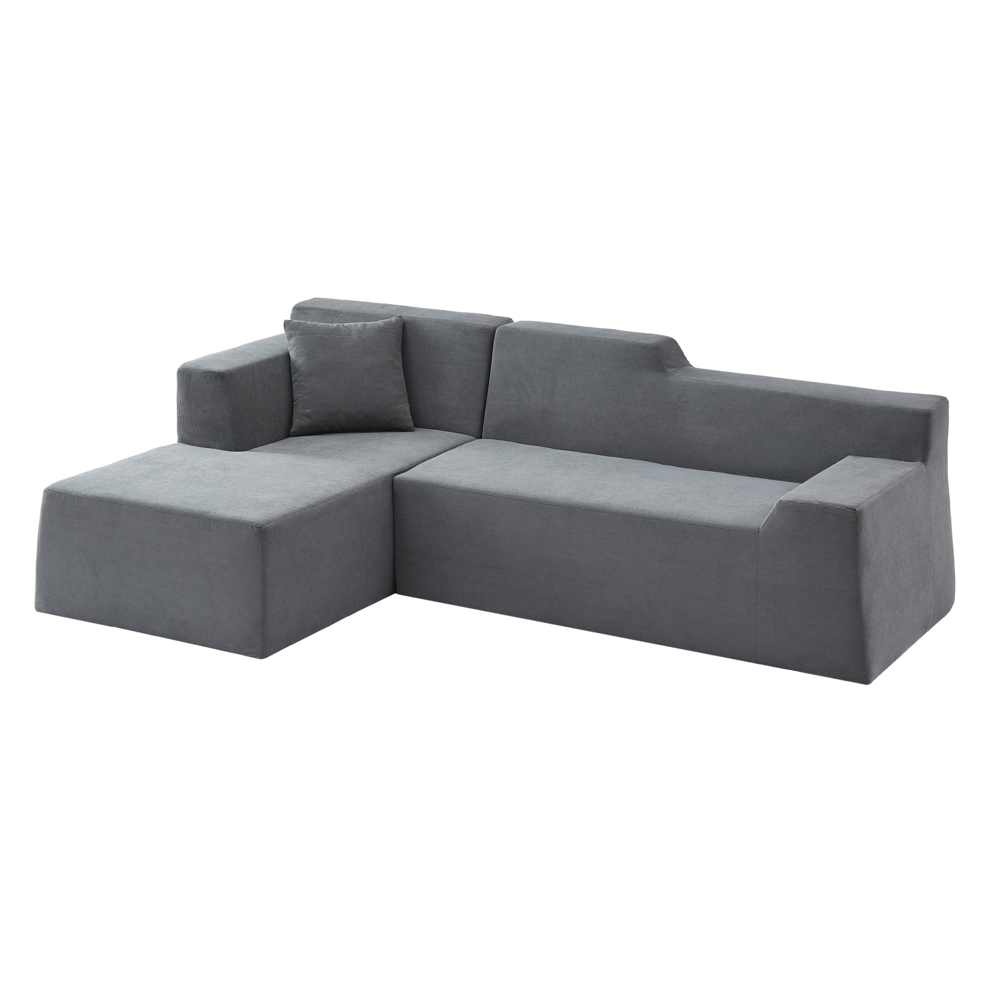 Leumius 96" Modular Sectional Sofa Couches,L-Shape Couch 3 Seat Modular Sofa Memory Foam Sectional Couches for Living Room, Cloud Couch with Oversized Chaise(Dark Gray,Left Facing Chaise)