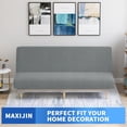 thumbnail image 2 of JIATER Armless Futon Cover Stretch Futon Slipcovers Machine Washable Furniture Protector with Elastic Bottom,Light Gray, 2 of 7
