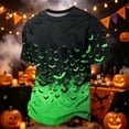 thumbnail image 2 of Halloween Corduroy Shirt for Men Spooky Bat Print Short Sleeve Graphic Tees Halloween Costumes Green M, 2 of 5