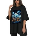 thumbnail image 4 of Plus Size Shirt for Women Black Tops for Women Short Sleeves Shirt for Women Home In The Clouds 2 T Shirt Crewneck Shirt for Women 4XL, 4 of 5
