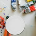 thumbnail image 1 of CRAFTHROU 5pcs Round Paint Plate Tray for Beginners in White with Imitation Ceramic, 1 of 8