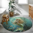 thumbnail image 2 of Round Rug 3ft Area Rug,Marine Beautiful Mermaid Fish Area Rugs for Living Room Bedroom,Undersea Ocean Life Seaweed Floor Mat Non-Slip Non-Shedding Carpet Indoor Accent Rugs, 2 of 9