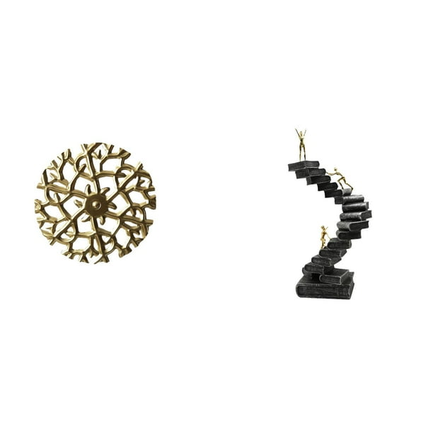 Escultura para colgar en la pared,Decoración de pared de metal para sala de estar,dormitorio y exterior.,Escultura colgante Arte de pared Disco decorativo,Estatua de escalera,Estatua de