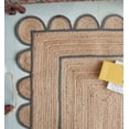 thumbnail image 4 of Area Rug Natural Jute Hand Braided Rug Light Grey Scalloped Runner, 4 of 8