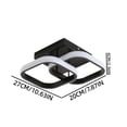 thumbnail image 3 of LED Ceiling Light, Double Geometric Low Profile Recessed Fixture for Hallway Bedroom, Black, Plastic Frame, 1-Pack, 27x20x6 cm, 3 of 6