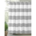 thumbnail image 2 of Shower Curtains for Bathroom-72"x84", Gray and White Striped Waterproof Bath Curtain Grommet Shower Curtain Set with Hooks, Modern Art Stripes Washable Bath Accessories, 2 of 6
