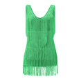 thumbnail image 3 of Women's Skirt Dress Deep V Neck Sleeveless Pencil Skirt Fringed Midi Casual Clothing Solid Elegant, 3 of 4