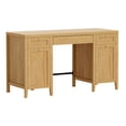 thumbnail image 3 of Joyyskill 52" Executive Desk with Storage Drawer, Farmhouse Home Office Desk with Storage Cabinet Wood Computer Writing Desk, Natural Oak, 3 of 7