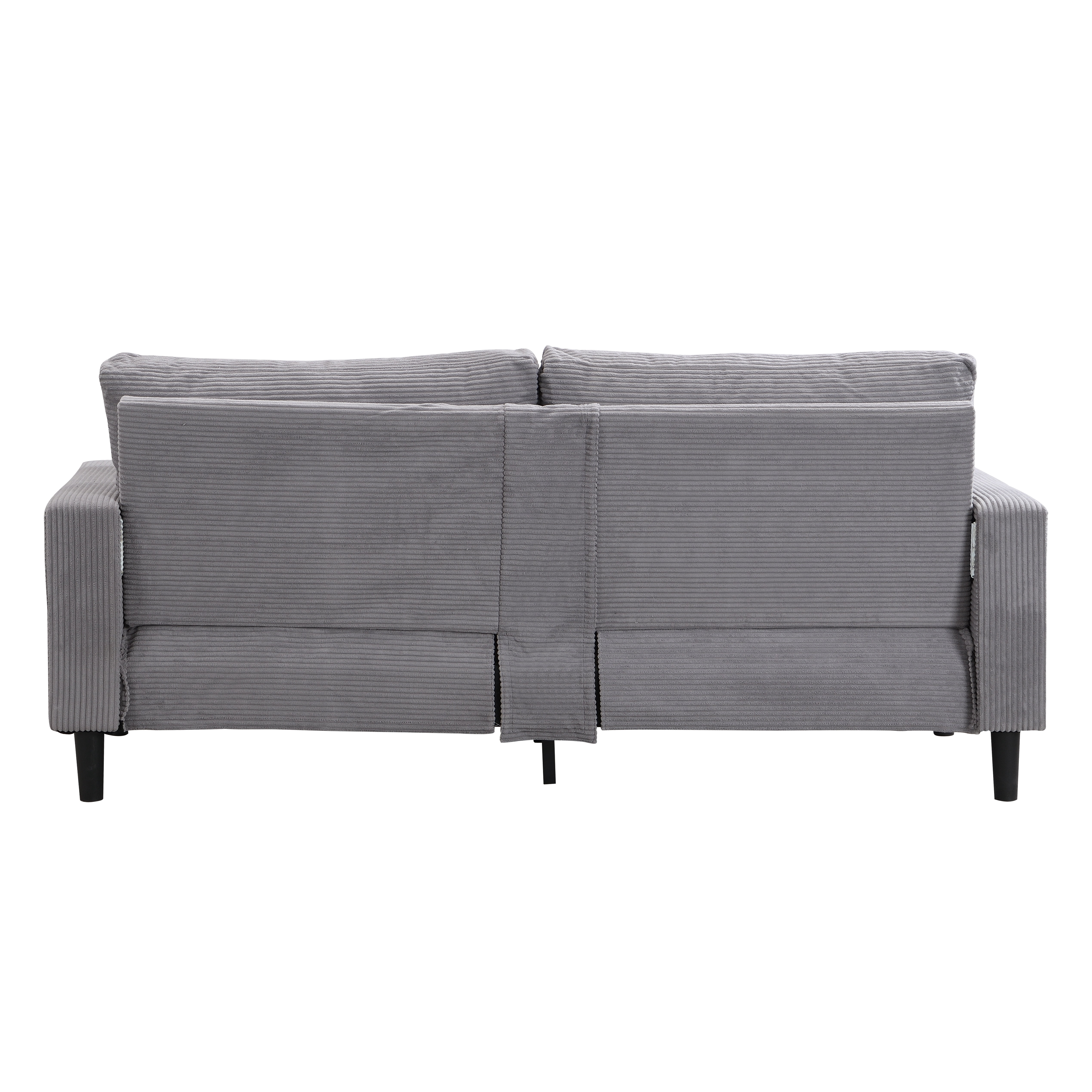 AUKFA 75" Corduroy 3-Seater Sofa,27.6" Deep Seat Sleeper Couch for Living Room, Gray