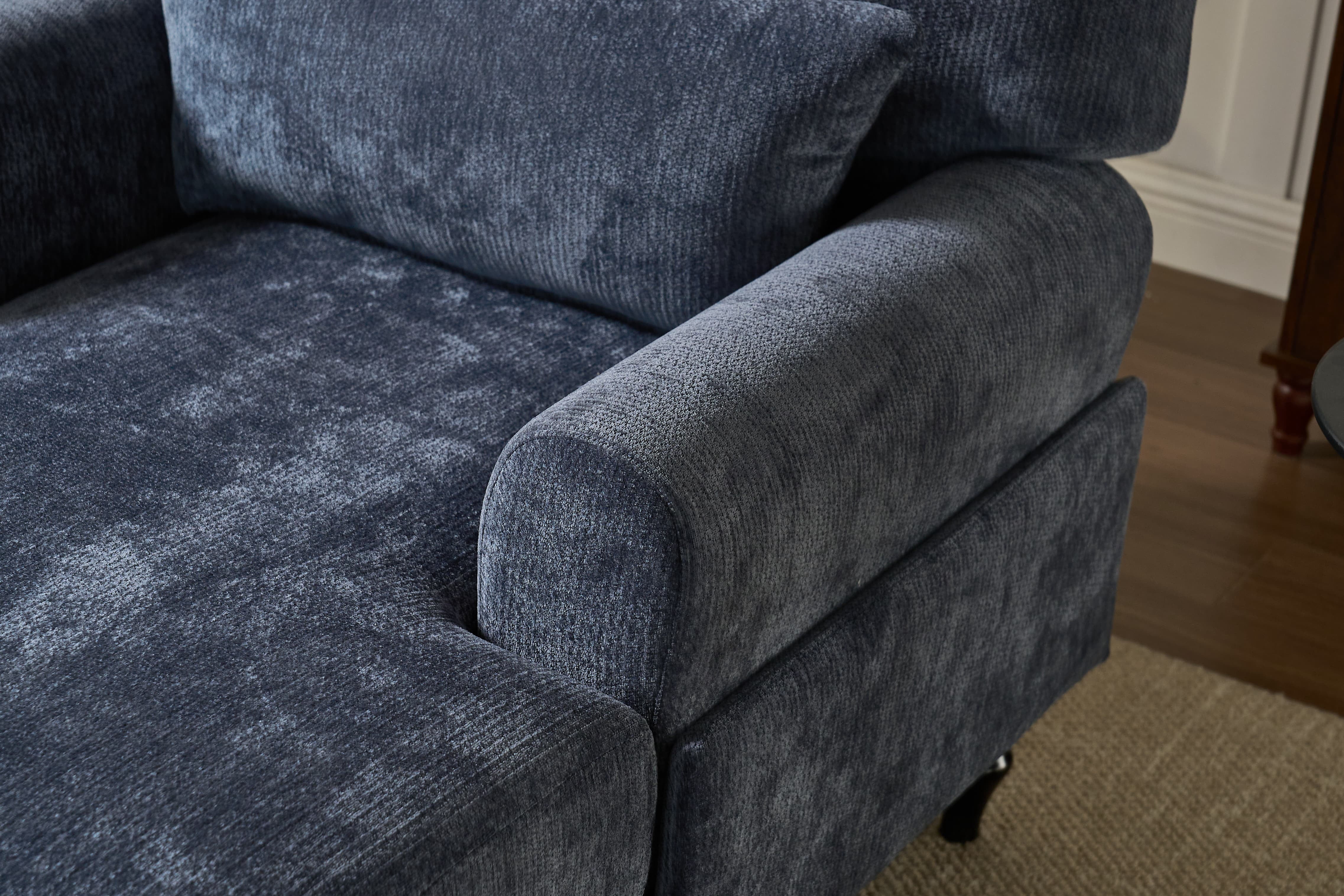 Chaise Lounge Indoor, Modern Upholstered Sleeper Chair and Sleeper Sofa for Living Room, Small Space, Blue