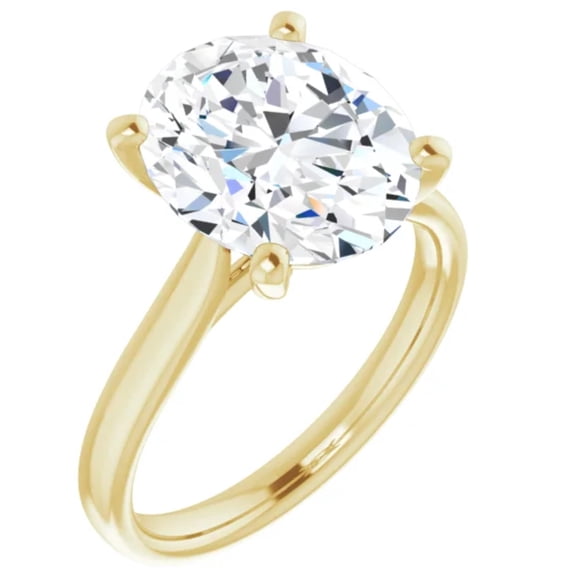 2 Carat Lab Diamond Engagement Ring 14k Yellow Gold Oval Cut