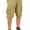 Khaki, variant on Mens Belted Cotton Military Style Multi Pocket Cargo Short-13006-Nvy-36
