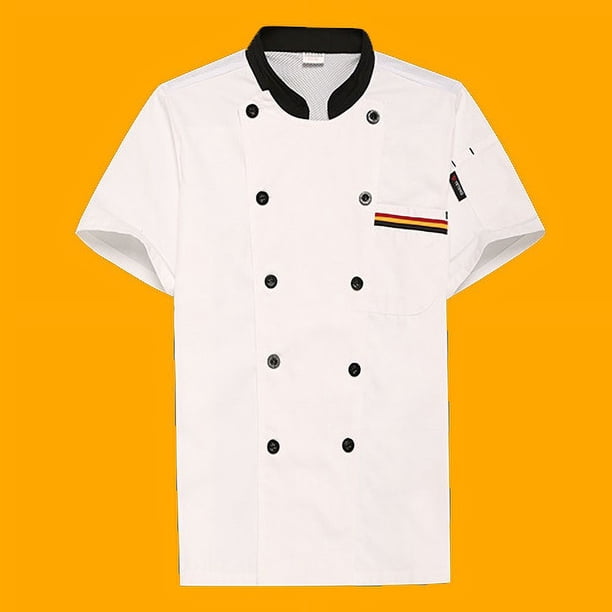 Ropa de trabajo de chef de manga corta de verano para pastelería fina, tienda de fideos, ropa de chef para hombres y mujeres, ropa de trabajo de cocina de manga larga transpirable
