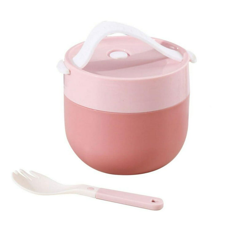 Office Worker Milk Cup With Spoon Portable Soup Cup Thermal Lunch Box  Double Layer Food Container 304 GREEN 