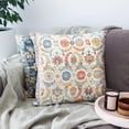 thumbnail image 2 of Boho Throw Pillow Cover Blue Orange Carpet Pattern Antique Ethnic Decorative Pillow Cases Home Decor Square 20x20 Inches Pillowcase, 2 of 6