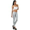thumbnail image 6 of Sakkas Footless Ultra Slim Fit Matte Liquid Wet Look Leggings - Grey - XL, 6 of 8