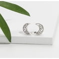 thumbnail image 2 of Sterling Silver Filigree Crescent Moon Stud Earrings, 2 of 2
