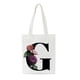 thumbnail image 1 of Fiudx Bolsa de Mano con Inicial Personalizada, Diseño Floral En Acuarela, Estampado de Letras En Oro Rosa, Bolsa de Regalo de Boda Única, Toque Personalizado Especial, 38 X 42 Cm con Asas, 1 of 1