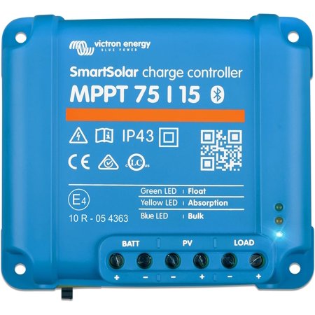 Victron Energy SmartSolar MPPT 75V 15 amp 12/24-Volt Solar Charge Controller (Bluetooth)