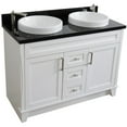 thumbnail image 3 of Bellaterra Home 400700-49D-WH-BGR 48 in. Double Rectangle Sink Vanity with Galaxy Granite Top, White & Black, 3 of 21