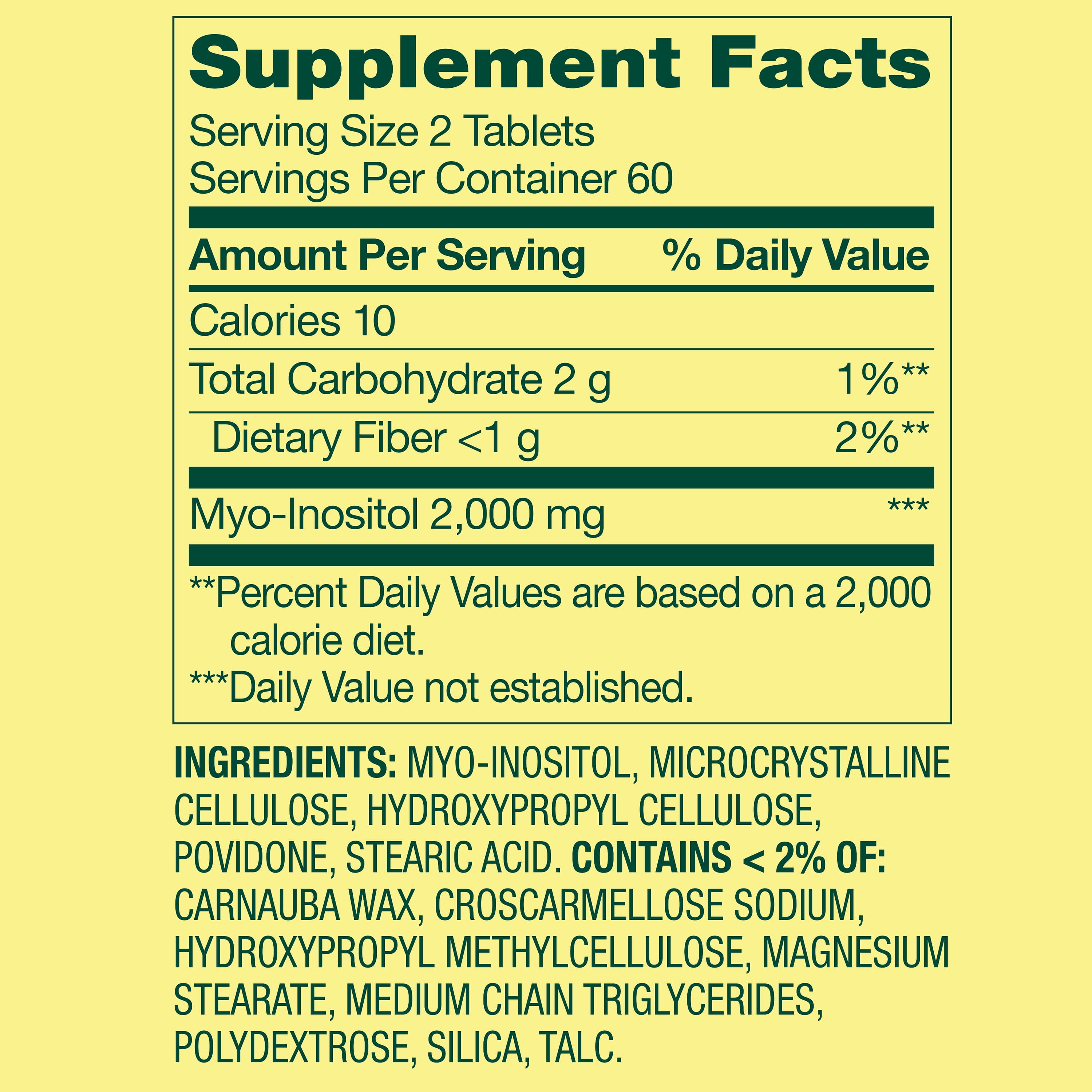 Spring Valley Hormone Balance Myo-Inositol Tablets, Dietary Supplement, 120 Count