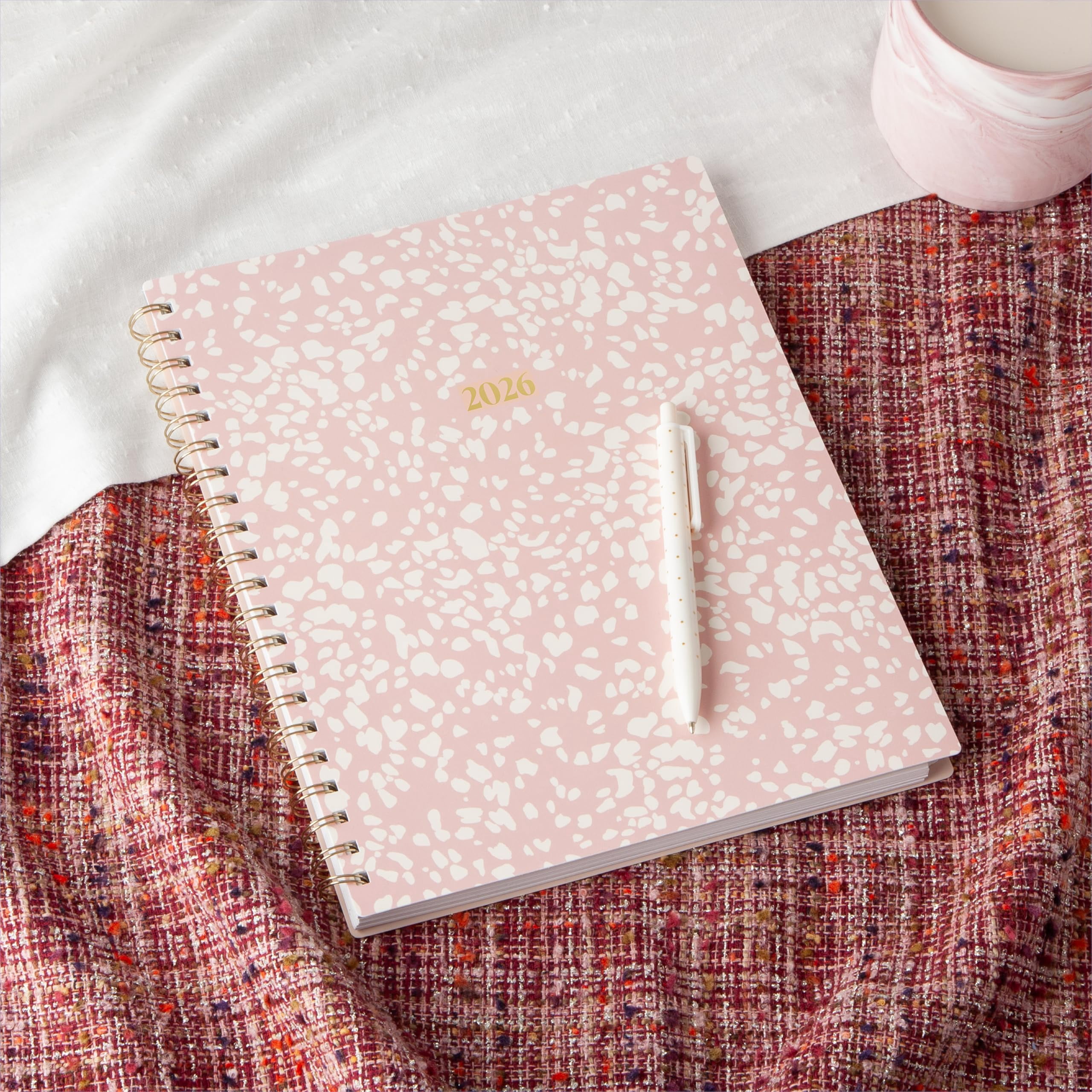 Blue Sky The Everygirl 2026 Weekly and Monthly Planner Calendar, January 2026 - December 2026, 8.5" x 11", Flexible Cover, Durable Twin Wire Binding, Storage Pocket, Stickers, Bengala Desert Rose