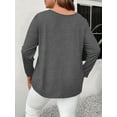 thumbnail image 4 of Womens Summer Cold Shoulder Tops Long Sleeve T Shirts Pullover -Strap Cutout Design Blouses Dark Gray 5XL, 4 of 5