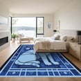 thumbnail image 3 of ODIKA 5'x7' Machine Washable Non-Slip Area Rug, Geometric Blue High Traffic Rug with Pad, Blue, 1051993, 3 of 8