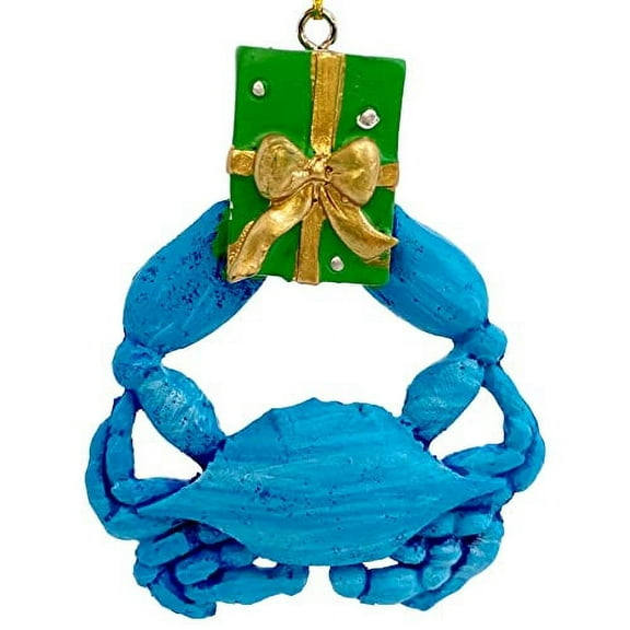 Blue Crab Christmas Tree Ornament - Beach Coastal Nautical Theme Decoration