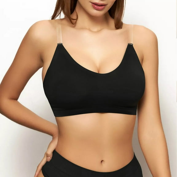 Women's Transparent Shoulder Strap Backless Underwire Bra Womens Push up Bras Womens Wireless Bra Sports Bra Tan Bra for Women Women Sports Bras Womens Sports Bras plus Size plus Sized Sports Bra