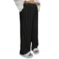 thumbnail image 2 of Chbgutlmr Plus Size Pants for Women Eyelet Straight Leg Elastic Waist Trousers Casual Loose Dressy Dailywear Pants, 2 of 7