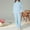Light Blue, variant on Kiplyki Fall Home Trends Women's Pajama Nightgown Fall and Winter Standing Collar Thickened Set Suit Home Clothing Long Sleeve Trousers Pajama