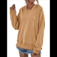 thumbnail image 1 of Sudadera de Larga para Mujer, Holgada, para Hacer Ejercicio, para Salir, Informal, con Capucha Camello L, 1 of 10