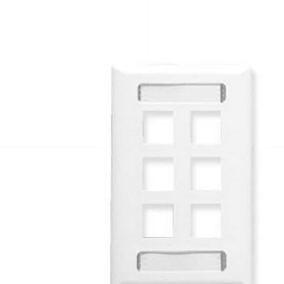Classic Single Gang Faceplate With ID - White, 6 Port