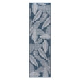 thumbnail image 2 of World Rug Gallery Distressed Palm Leaves Textured Flat Weave Indoor/Outdoor Area Rug - NAVY 2'x7', 2 of 9