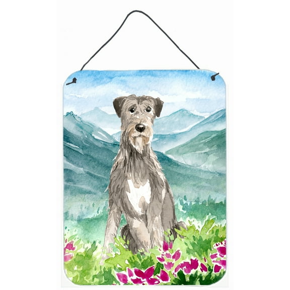 Mountain Flowers Irish Wolfhound Wall or Door Hanging Prints